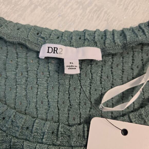 DR2 by Daniel Rainn Pointille Stitch Butterfly tiered ruffle sleeve Sage Green - Picture 7 of 8